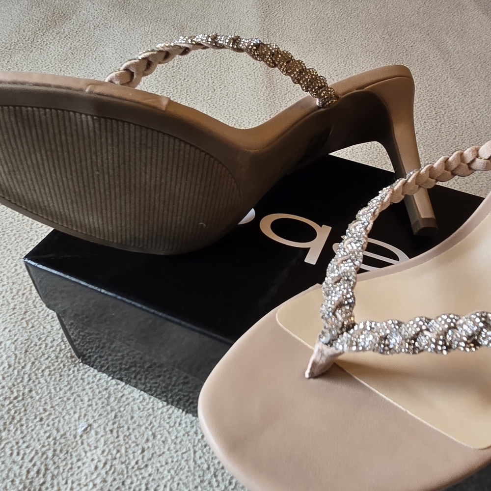 Brand New Bebe Tan and Silver Braided Sandals - Picture 3 of 7